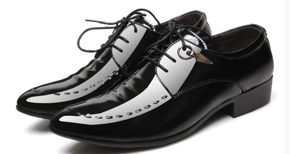 

Free send 2018 spring and autumn new style men's Korean fashion Formal wear pointed end shoes@17, Black