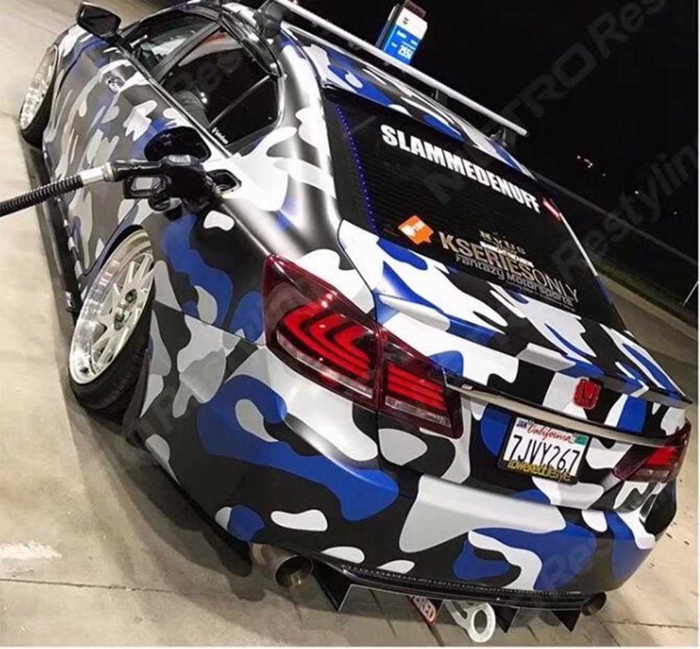 

2018 New Blue Camouflage Vinyl For Car Truck Whole Wrap Camo styling Covering Film with air release / Bubble Free Size 1,52x10m/20m/30m Roll