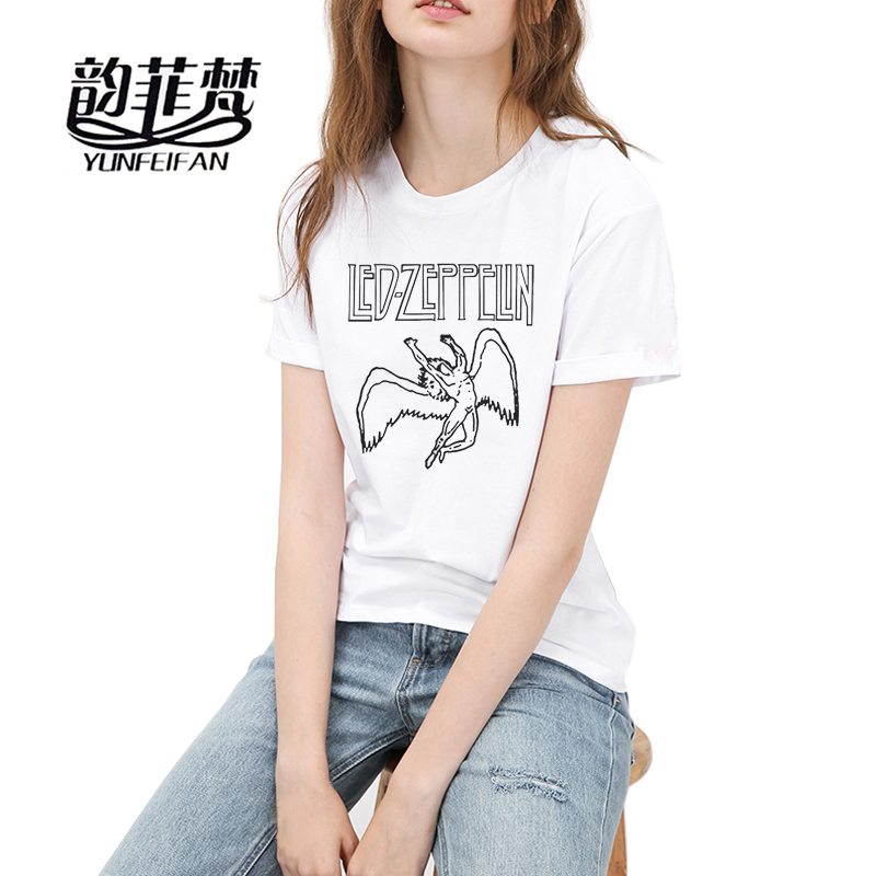 

Brand Hot Women T-Shirts Fashion Punk Rock Short Sleeve 100% Cotton T shirts Summer female Tee Tops Casual Clothing, Beige