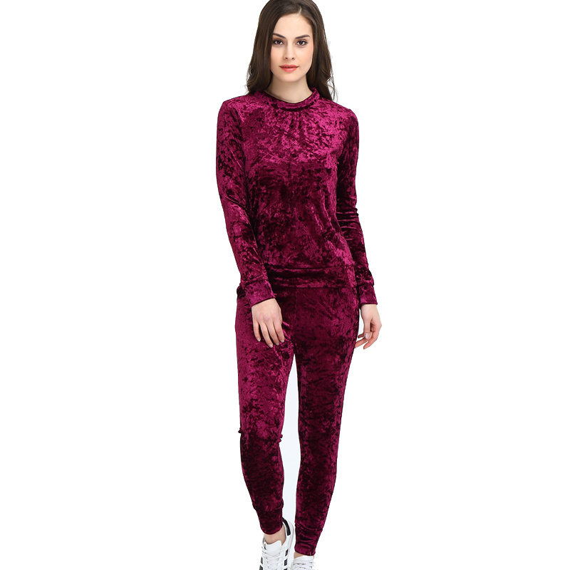 velvet two piece tracksuit