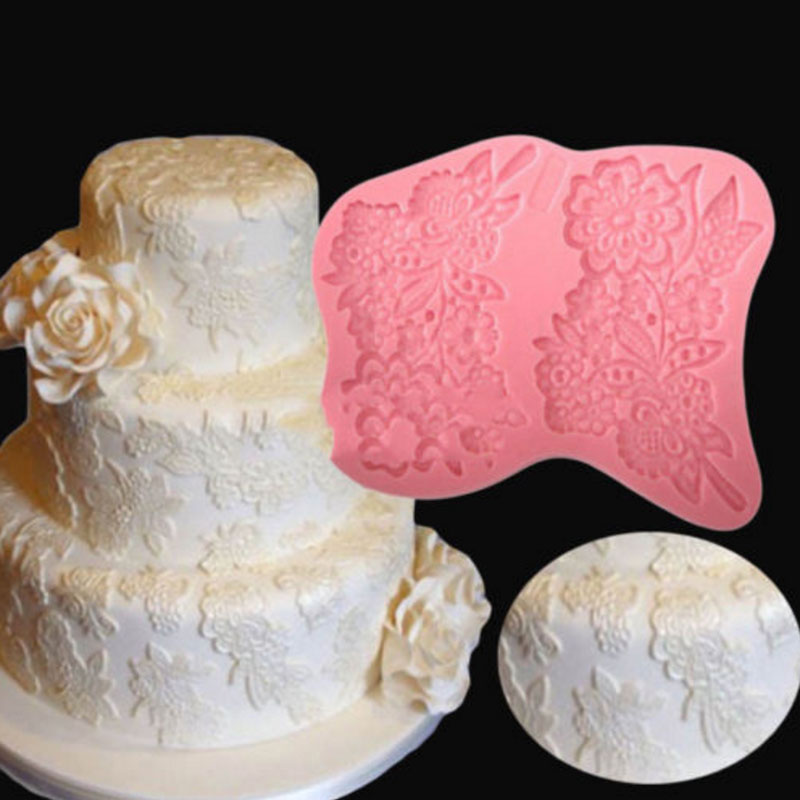 Moule en Silicone en dentelle de bordure de fleurs, moule à Fondant, outils de décoration de gâteaux, moules à pâte à chocolat, Sugarcraft, acces