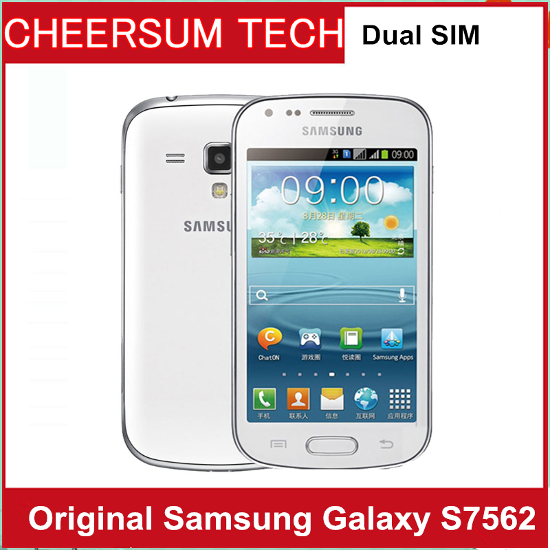 

2019 Wholesale S7562 Original Samsung Galaxy Trend S7572 Duos S7562 Dual Sim Cards 4.0'' Wifi Gps 5mp Camera Unlocked Cellphone 15PCS DHL, Black