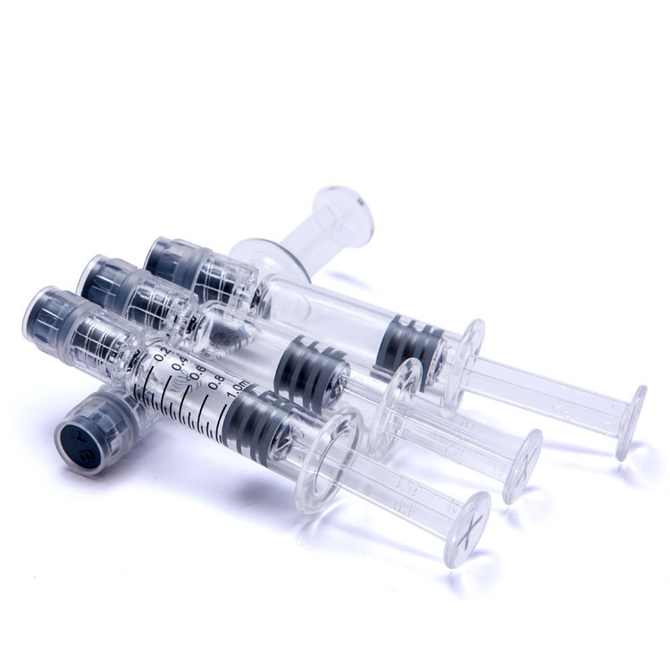 

Injector 1ML Disposable Vaporizer Oil Luer Lock Syringe Clear Color with measurement mark luer slip tip For Glass vape cartridges