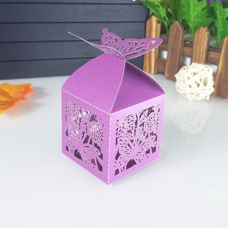 Laser Cutting Butterfly Wedding Candy Box Christmas Candy Box