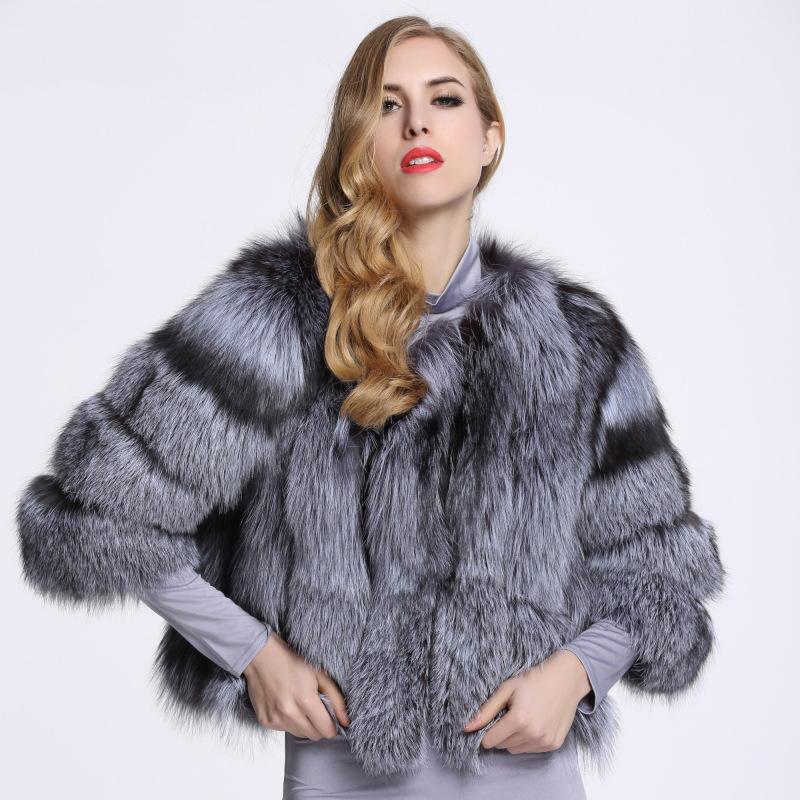 New Fox fur coat women silver fox fur coat autumn winter warm faux fur coat large size women's clothing