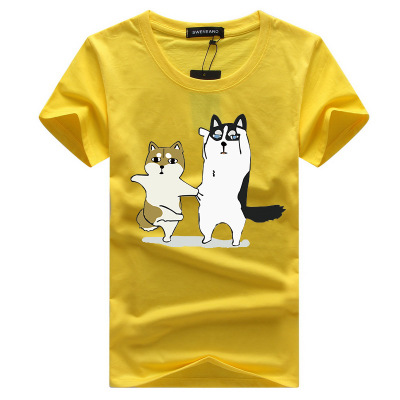 

Men Casual Summer T shirt Mens Cartoon Animal Printed T shirts Men Crew Neck Short Sleeved Top Clothing
