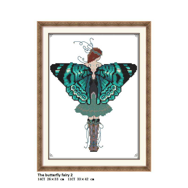 

Joy Sunday The butterfly fairy 2 ,Cross-stitch embroidery kits, DIY cross stitch embroidery suit, enough canvas for embroidery home decor