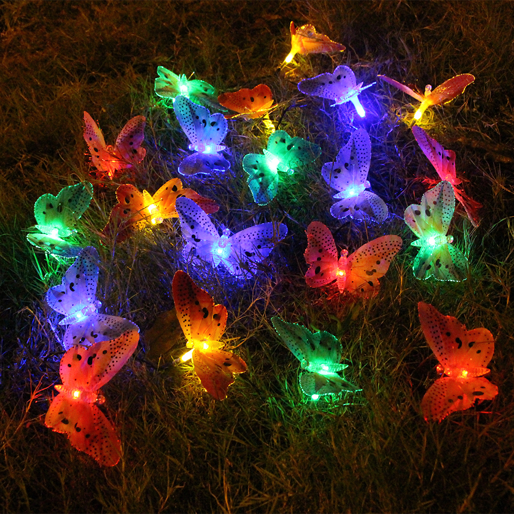Butterfly Dragonfly Solar Power LED Light Outdoor Garden Lawn Lamp Decor Ligh HK