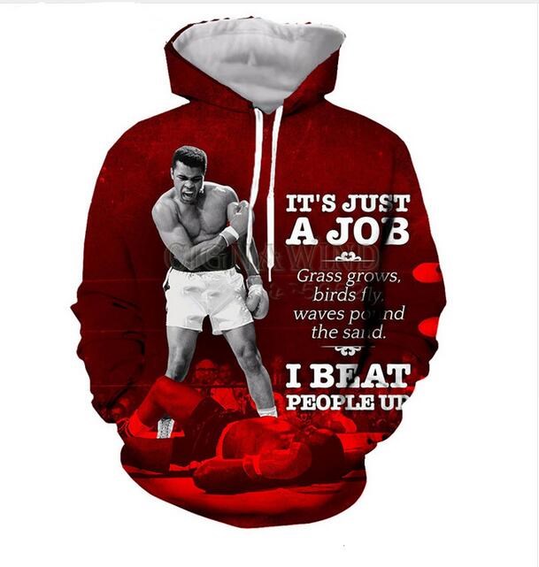 2018 New Fashion Couples Men Women Unisex HD Muhammad Ali Funny 3D Print Hoodies Sweater Sweatshirt Jacket Pullover Tops L0M067