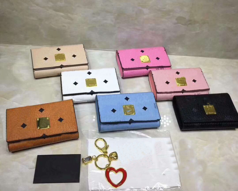 

Designer card holders for women and men's wallet south Korean top quality 3 fold purses, Pink