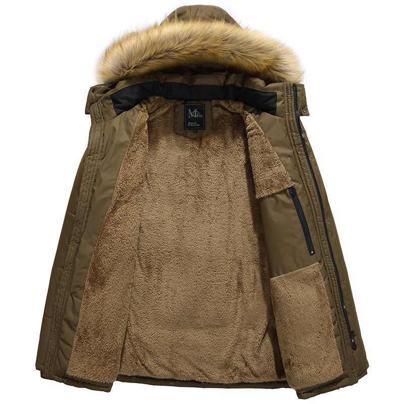2017 Men's Casual Parkas Solid Fleece Winter Jacket Men Hooded Thick Warn Padded Overcoat Man Jaqueta Masculino Inverno Size 5XL