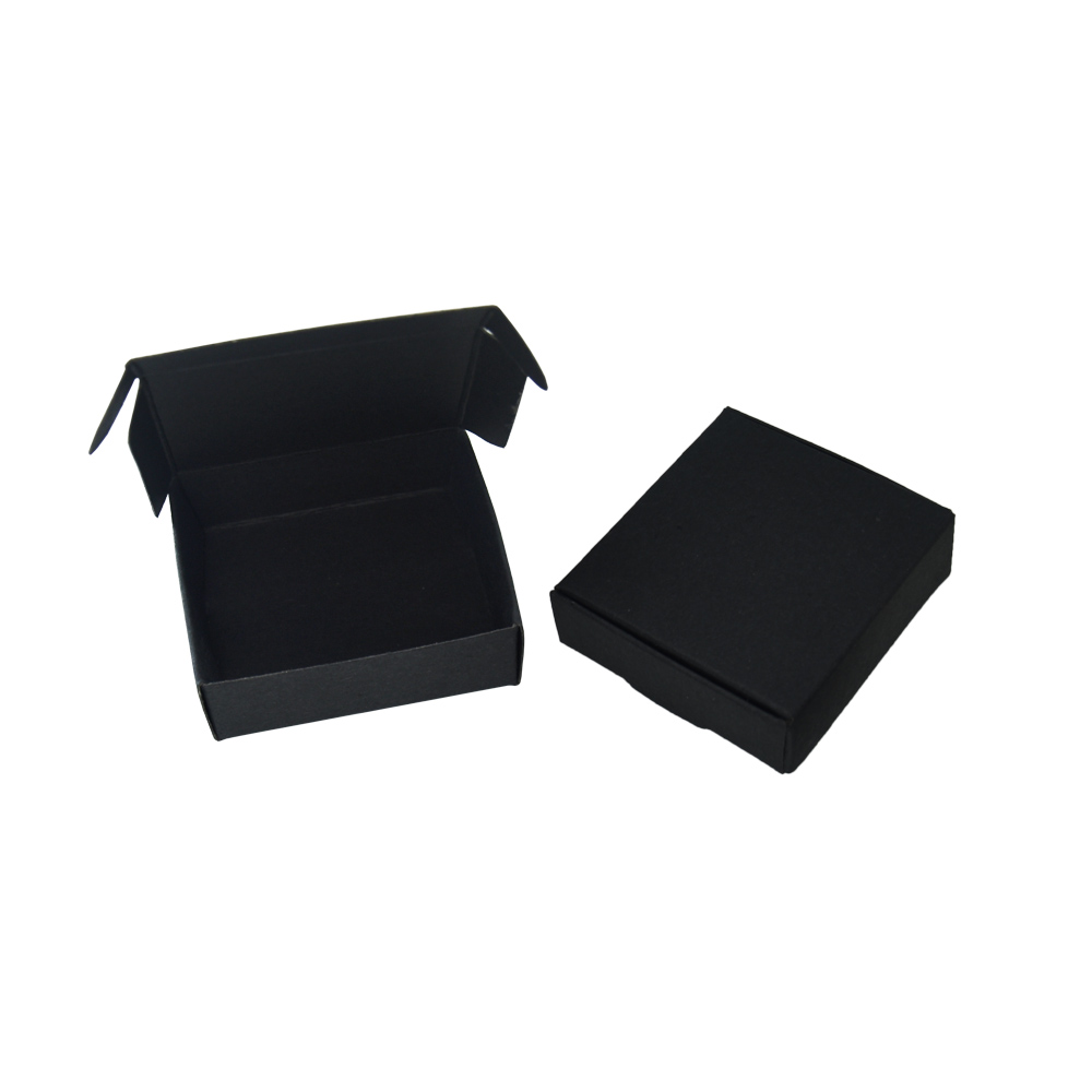 

6.5*6*2cm 50Pcs/Lot Black Gift Carton Kraft Paper Box Wedding Party Candy Box Party Favors Soap Storage Boxes Jewelry Package Box