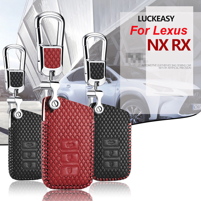 

Smart Key Keyless Remote Entry Fob Case Cover with Key Chain For Lexus NX RX RC, Red