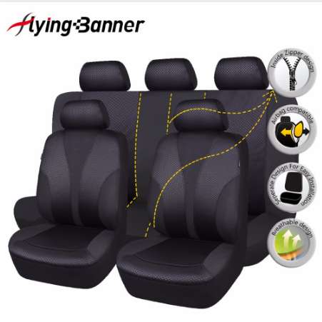 

HOT 11 PCS Black Car Seat Cover Universal Front Seat Bench Automobiles Covers Car Seat Protector Interior Accessories