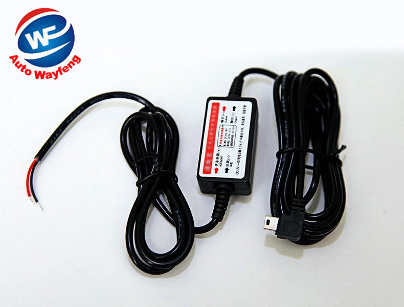12V/24V convert to 5V Power Voltage adapter with 3.3 meters cable for Wayfeng Car Rearview Rear View Camera DVR-image-420372387