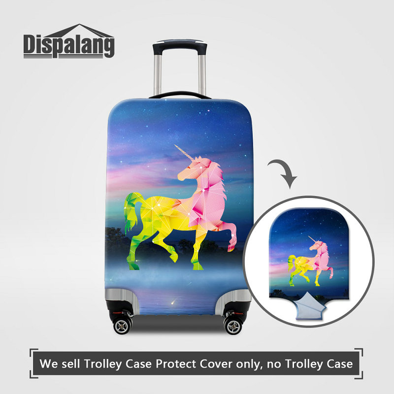 

Cartoon Luggage Protective Covers For 18 20 22 26 28 30 32 Inch Trunk Diamond Unicorn Galaxy Universe Print Thick Elastic Travel Suitcase Cover