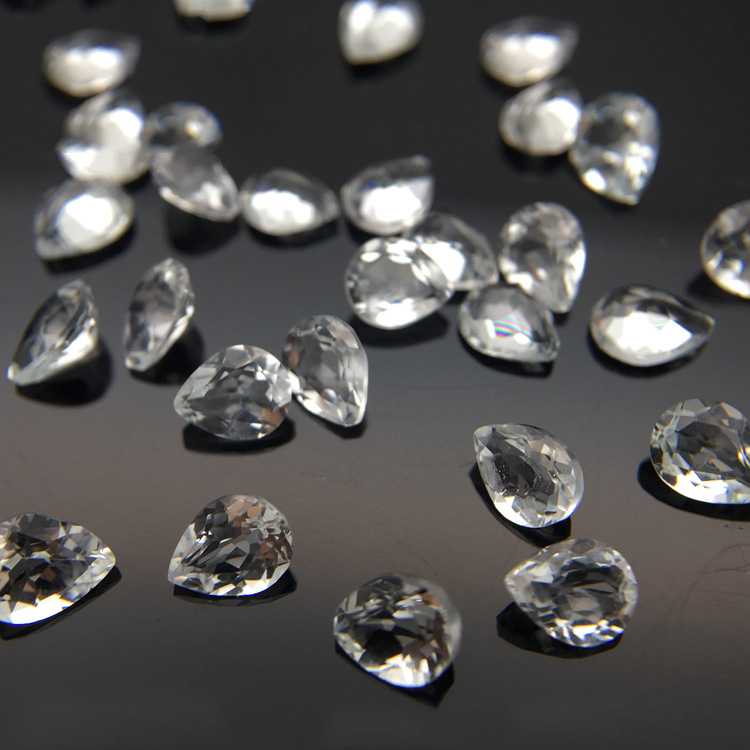

50pcs White Topaz Pear Drop Shape 2x3-5x8mm High Quality Eye Clear Good Brilliant Cut 100% Natural Loose Gemstones For Gold & Silver Jewelry