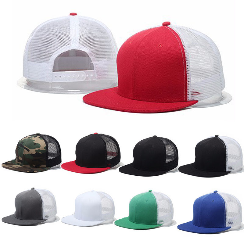 

Trendy Unisex Baseball Cap Trucker Hat Blank Curved Hat Mesh Adjustable Plain Color Cap top quality, Multi