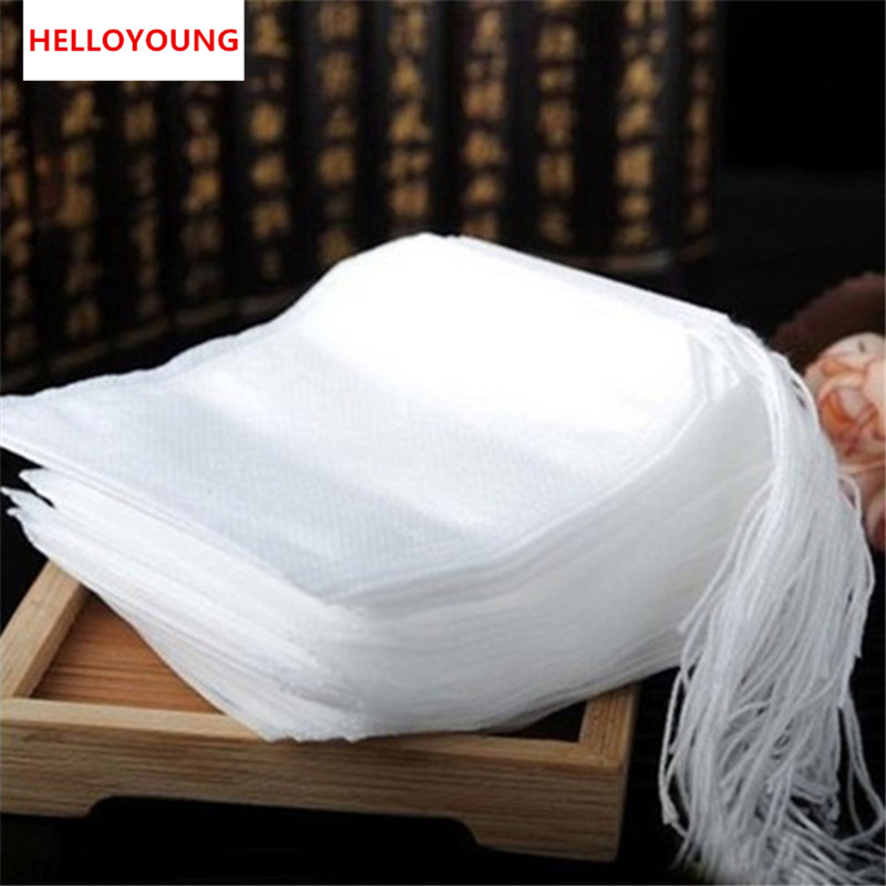 

Hot sales New Teabags 100 Pcs Lot 5.5 x 7CM Empty Tea Bags With String Heal Seal Filter Paper for Herb Loose Tea bag Clean Health
