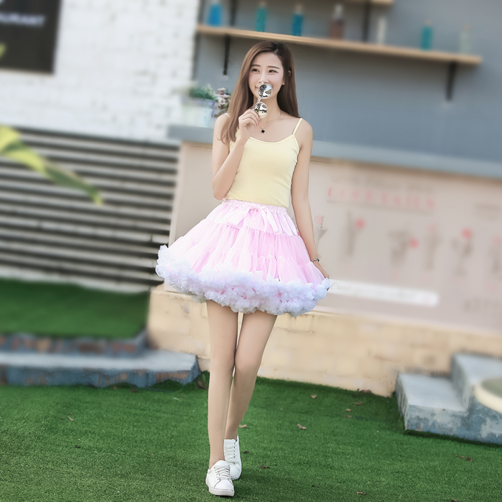 

2018 New Arrival In Stock Puffy Ruffles Tutu Short Skirts Women Mini Party Dresses Women Petticoats for Parties, White