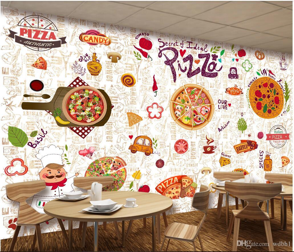 

3d wallpaper custom photo Western restaurant pizza cooking workshop background wall painting murals wallpaper for walls 3d living room, Light yellow
