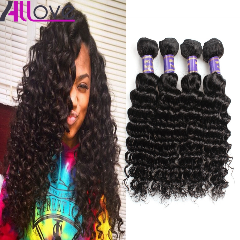 

Wholesale Cheap Brazilian Hair Wefts 4Bundles Unprocessed Peruvian Indian Malaysian Deep Wave Virgin Hair Extensions Free Shipping, Natural color