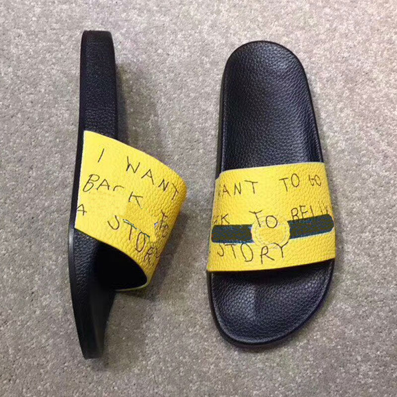 

Without box Cheap Men Women Sandals Designer Shoes Luxury Slide Summer Fashion Wide Flat Slippery Sandals Slipper Flip Flop size 35-46, Black