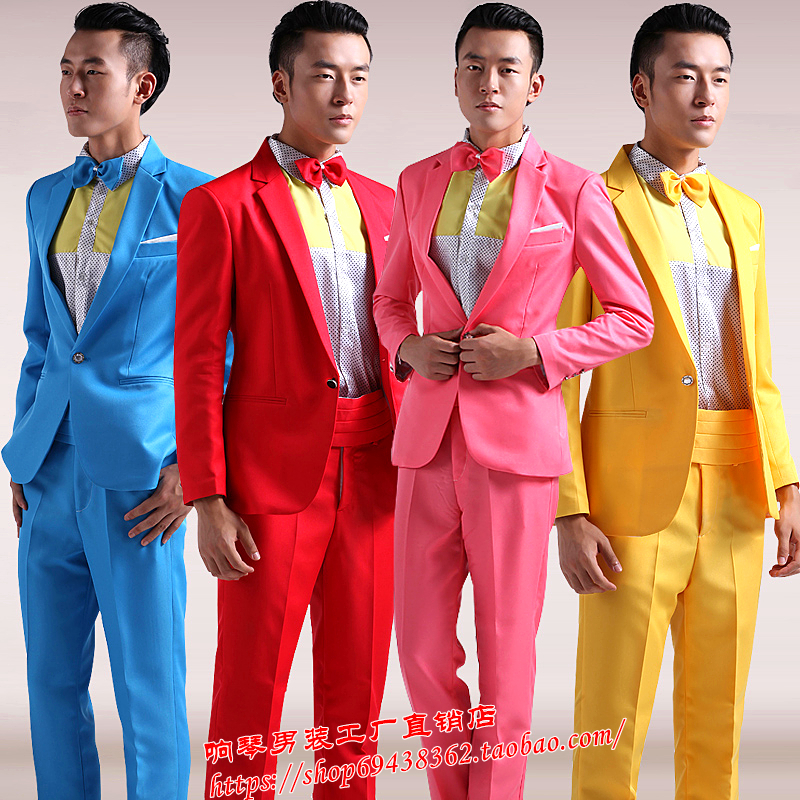 

Dance Show Men's Chorus Costumes Bright Color Suit Suit Singer Costume Host Men's Dresses