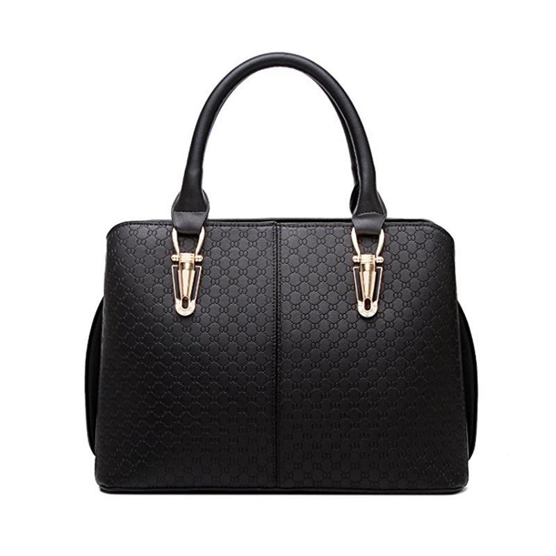 

Fashion Solid Color Women's PU Leather Handbag Female Shoulder Bag Girls Purse ladies Totes Bags Card Holder Stripes Plain, Red