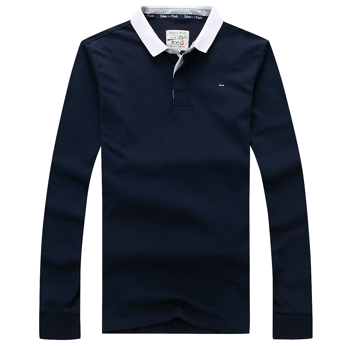 

Eden Park 2019 long Sleeve Polo Men High Quality Nice Design Business Casual Style 100%Cotton Homme Polo Full Sleeve Size  TO 3XL Men polo, White