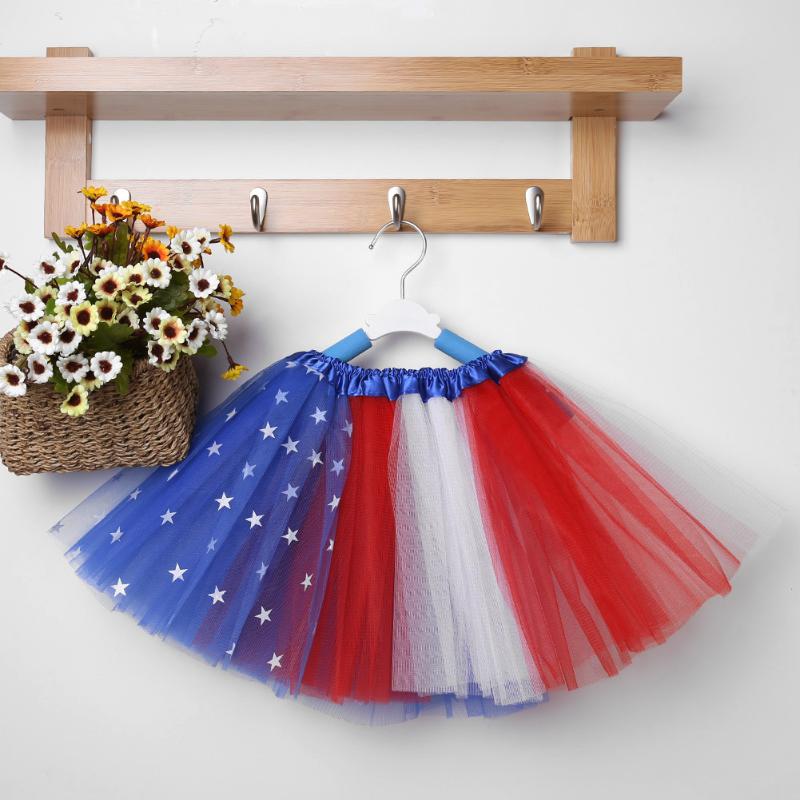 

Children Girls Clothes Tutu Skirt Colorful US Flag Birthday Party Dancing Princess Tutu Skirts Baby Girl Clothing Clothes, As the picture