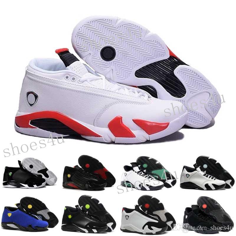

High Quality 14 Men Basketball Shoes 14s Fusion Varsity Red Suede Thunder Black XIV Playoffs Sneakers With Shoes Box, #09