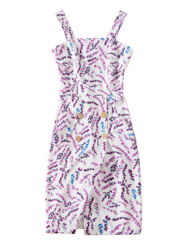 

Floral Flower Print Women Sheath Dress Sling Casual Dresses 05K591, As pictures