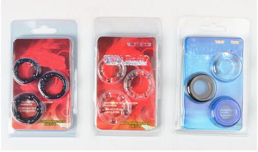 Male resistance three-color ring boxed delay lock adult fun transparent penis foreskin ring wholesale-image-411364785