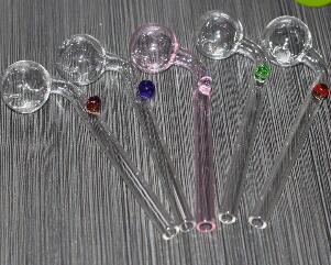 

5.5 Inch Curved Glass Oil burners Glass Bong Water Pipes with different colored glass balancer for smoking