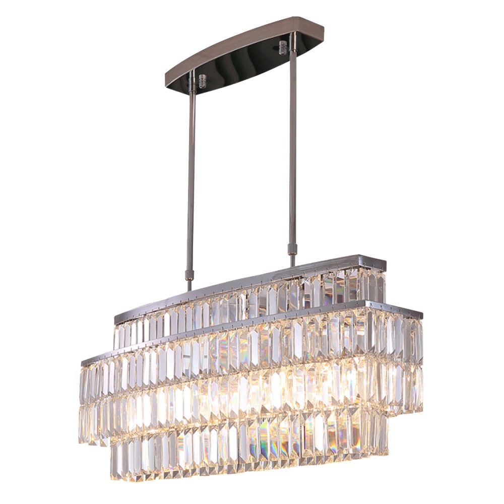 

Modern Crystal Chandelier Lamp Rectangle Chandeliers Lighting Fixtures Luxurious led pendant Light for dining room Livingroom