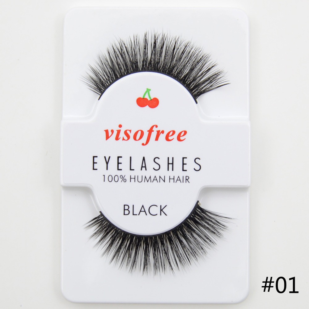 

24 pairs/lot Visofree Eyelashes Extension Dramatic Soft Human Hair False Eyelashes Makeup Beauty Tools Eyelash Extension #29