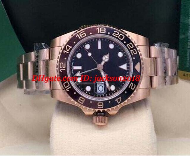 

Luxury Watches II 18K Rose GOLD & STAINLESS 126715 Black Dial Black/Brown Ceramic Bezel 40mm Automatic Fashion Men's Watch Wristwatch