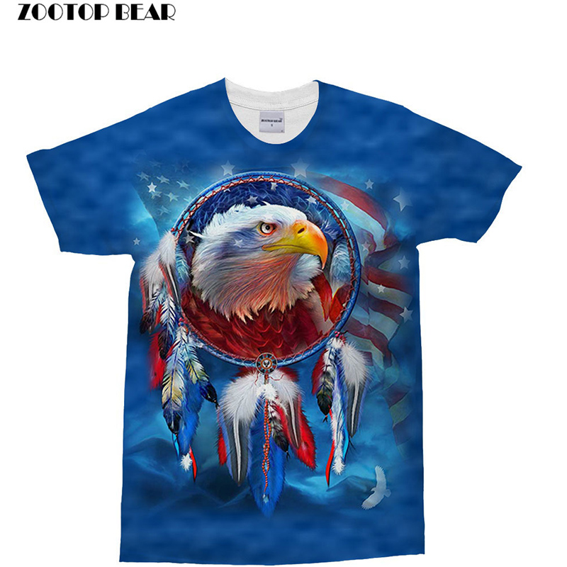 Aigle imprimé t-shirts hommes femmes t-shirt t-shirts drôles automne 3D hauts Streetwear Camiseta Anime t-shirt court livraison directe ZOOTOPBEA
