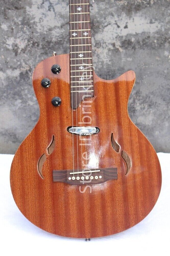 

Brinkley Custom brown Semi-hollow Electric Guitar with Rosewood Fretboard,Chrome Hardware,Cream Binding Body and Neck,free shipping