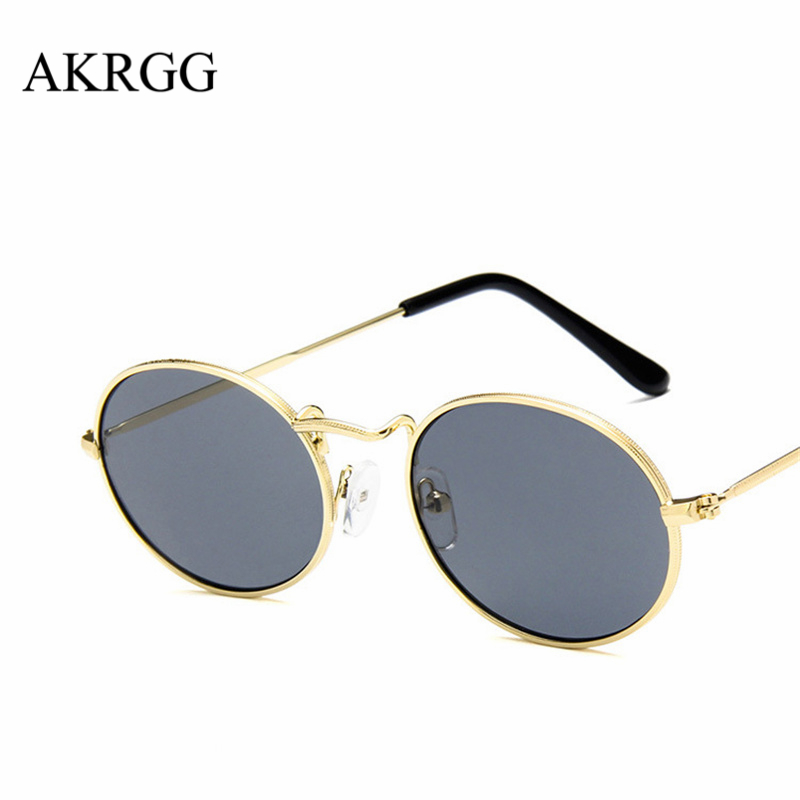 Fashion Oval Gold Plated Frame Sunglasses For Women Men Sun Glasses Cute Ladies Clear Eyewear oculos UV400