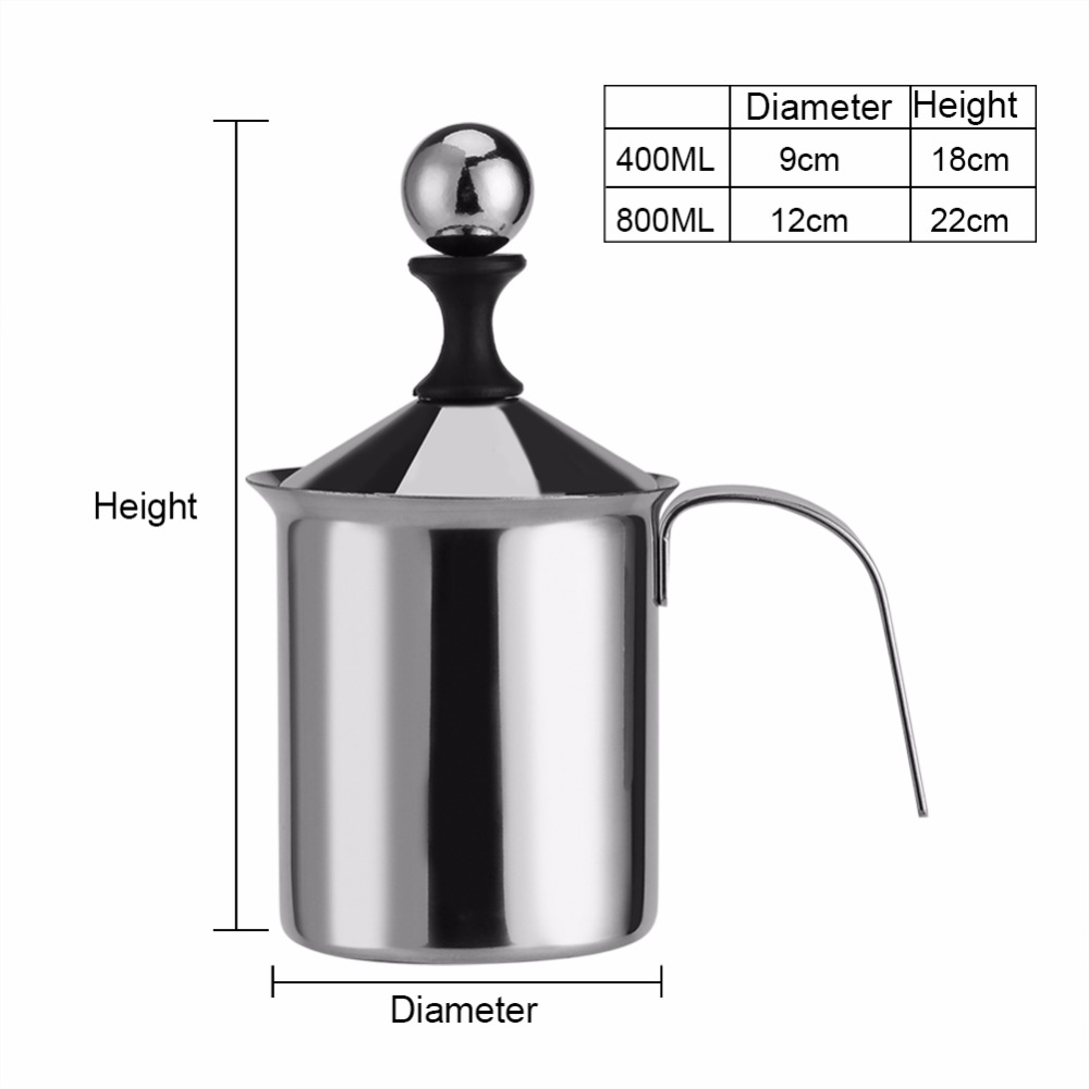 400ml Montalatte Doppio Latte Maglia Schiuma Di Latte Creamer In Acciaio Inox 