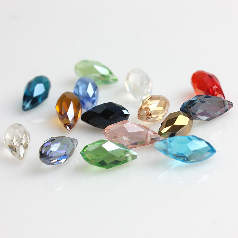 150 AB Cloor Crystal Faceted Teardrop Beads 11x8mm