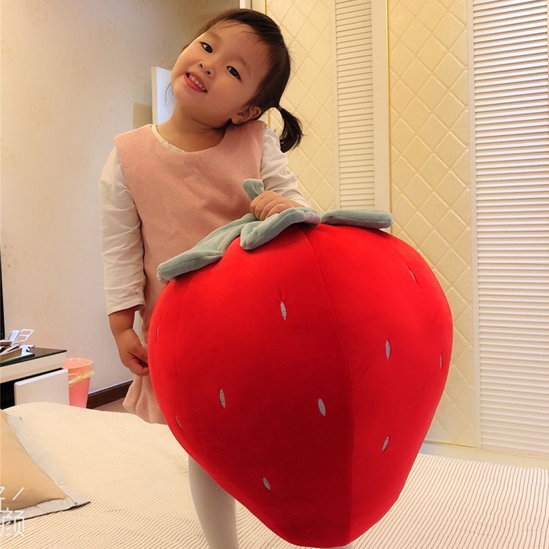 

Dorimytrader kawaii soft strawberry plush pillow fruit Korean doll hand warmer toy doll for girl gift decoration 20inch 50cm DY50527