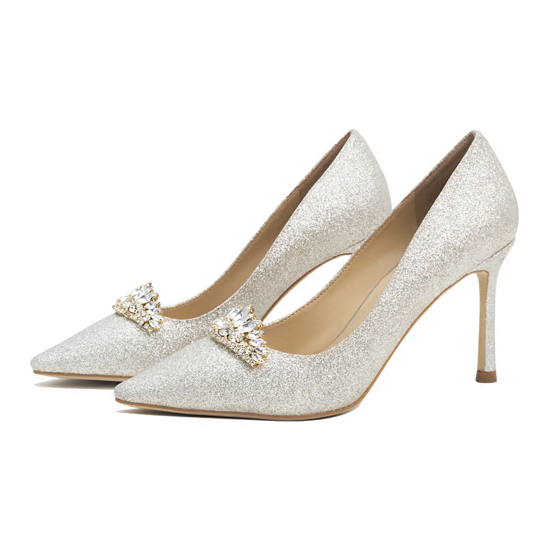 2 inch heels silver