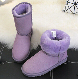 

Factory sale 2018 Classic WGG Brand Women popular Genuine Leather Boots Fashion Women's Snow Boots US5--US13, Purple