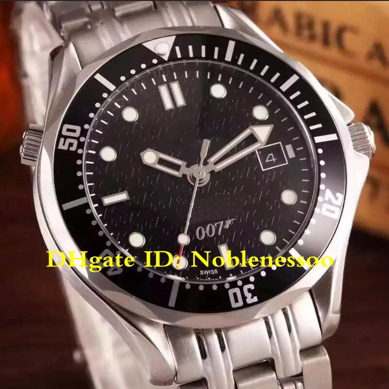 

2 Color Luxury Mens Black JAMES BOND 007 Watch 2537.80 Limited Edition Steel Professional Asia 2813 Movement Mechanical Automatic Watches, Original box
