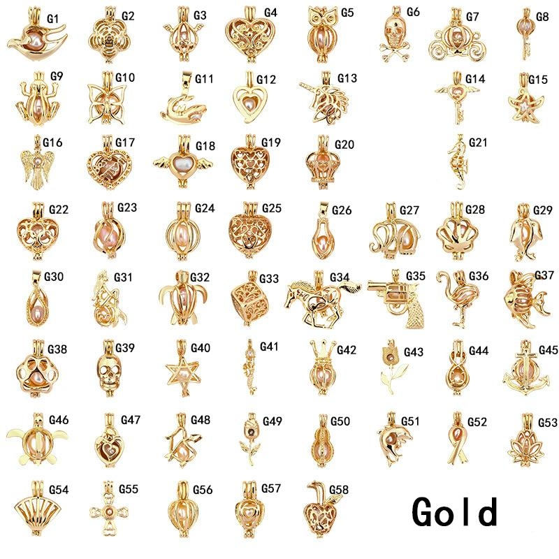 

Fashion pearl cage pendants Rose Gold Silver Plated Gem Beads floating Lockets charms For necklaces DIY Jewelry Making in bulk KKA1702