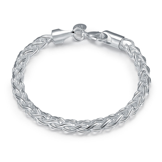 

Torsional Bracelet sterling silver plated bracelet ; New arrival fashion men and women 925 silver bracelet SPB070