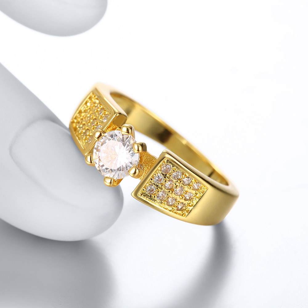 

Luxury Noble Women Rings Gold Plated/Rose Gold Rings For Wome Mosaic Diamond Wedding Engagement Ring Love Promise Ring Jewelry